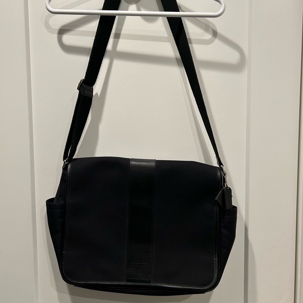 Coach Messenger Bag Black Tote Designer - Picture 3 of 8